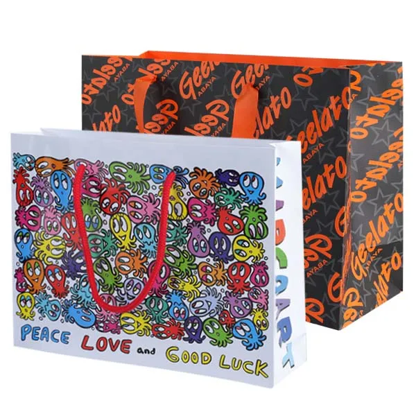 
Colorful Print Gift Bags Medium Bulk Assortment with Handles and Tags for Seabeach Holiday Gifts  (1600100098120)
