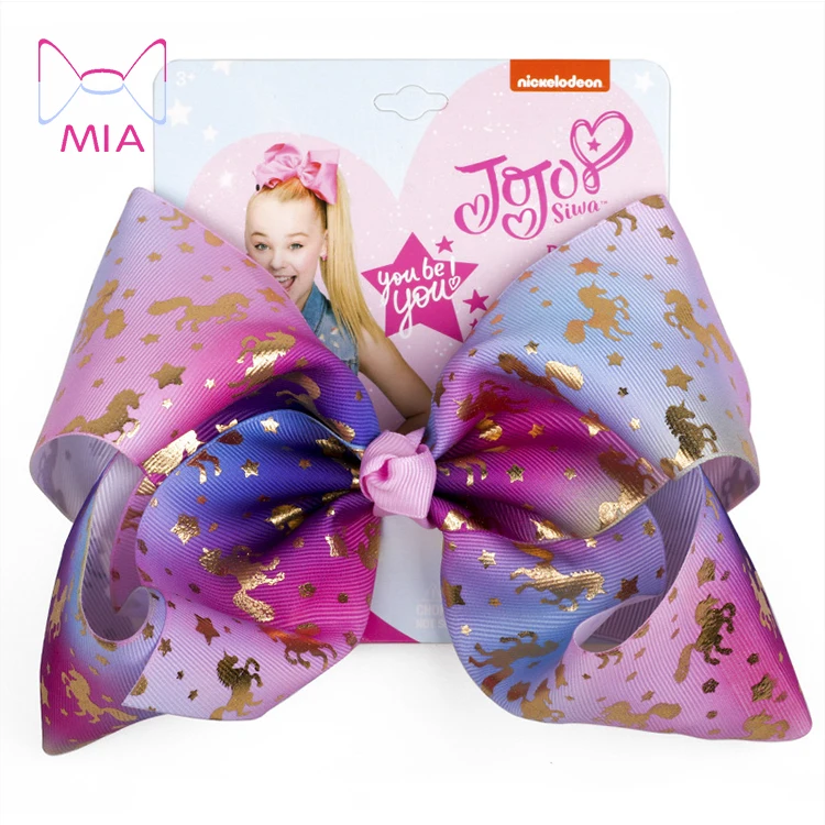 

Mia free shipping hot sale gilding unicorn heart polka dot  jojo hair bow clip, Picture shows
