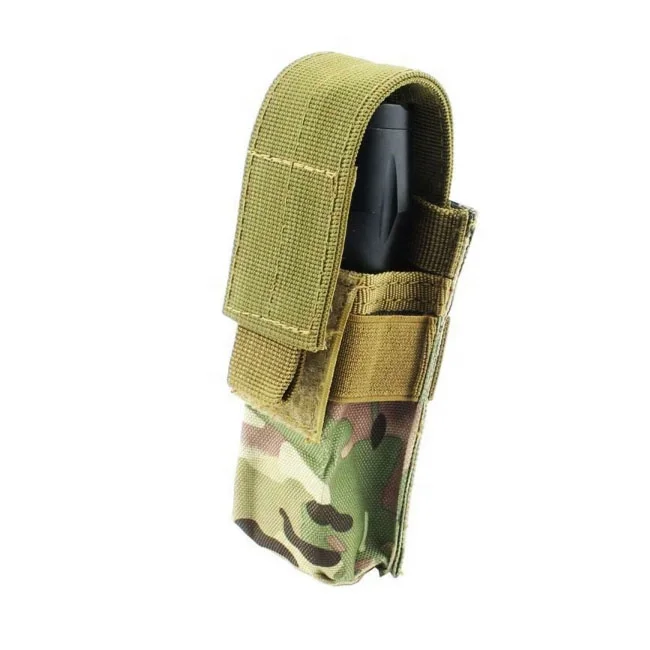 

Durable Hunting Camping Nylon Utility Tools Tactical Flashlight MOLLE Pouch Holster, Black, green, brown, camouflage pouch