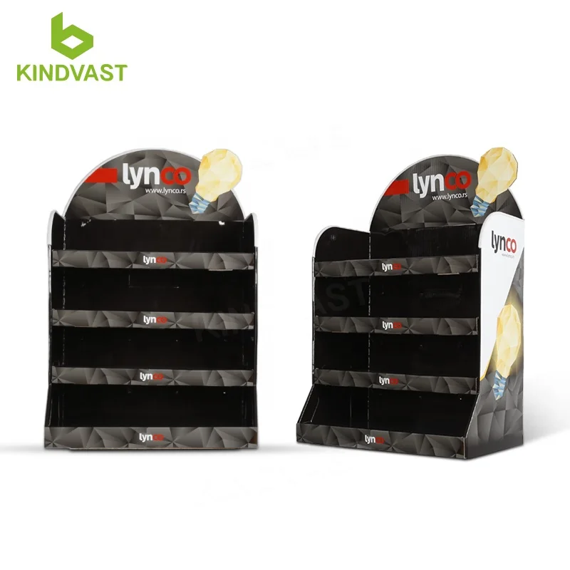 Custom Retail Cardboard Counter Display Retail Led Bulb Display Counter