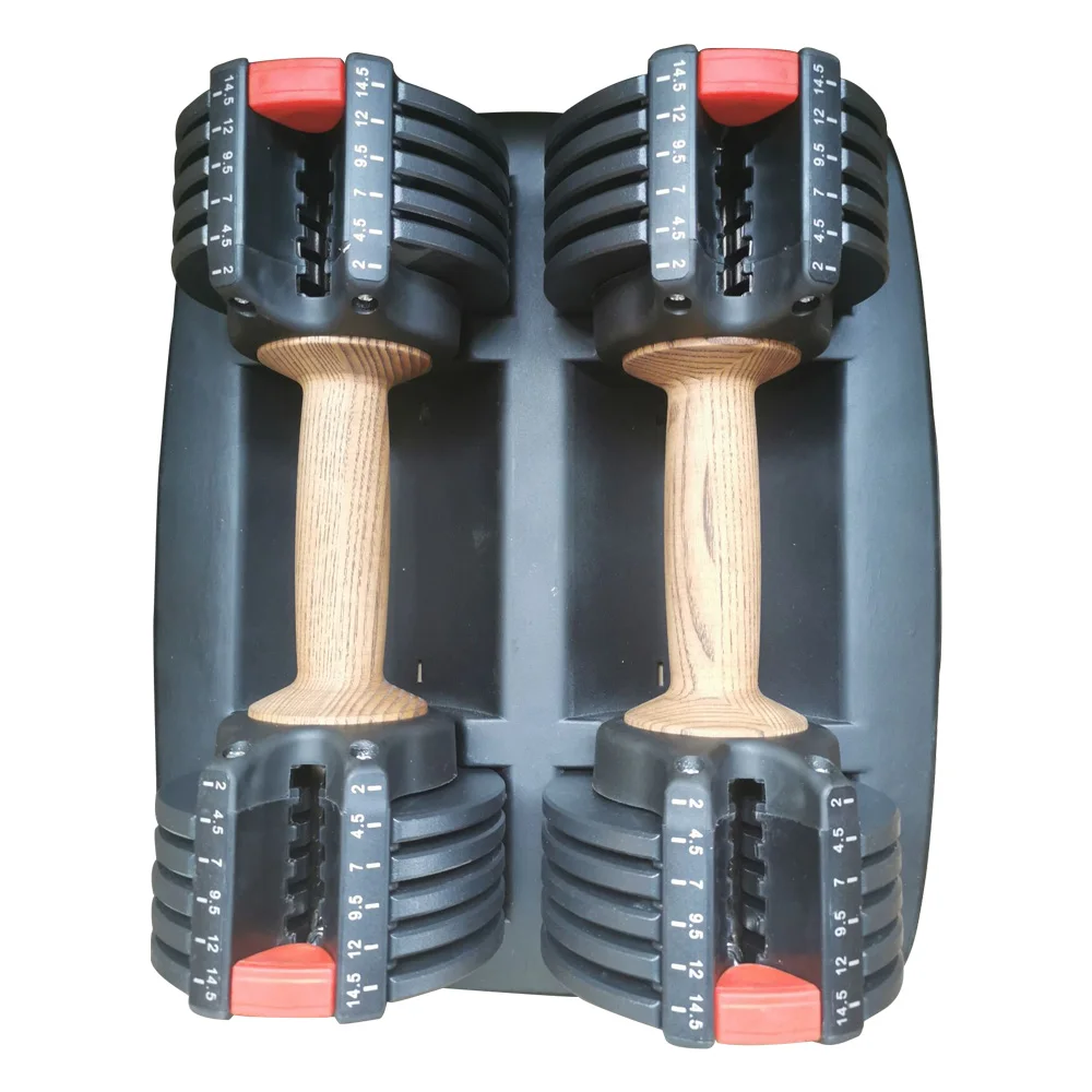 

factory supply adjustable dumbbells 2-14.5 LBS small weight adjustable dumbbell, Black and red