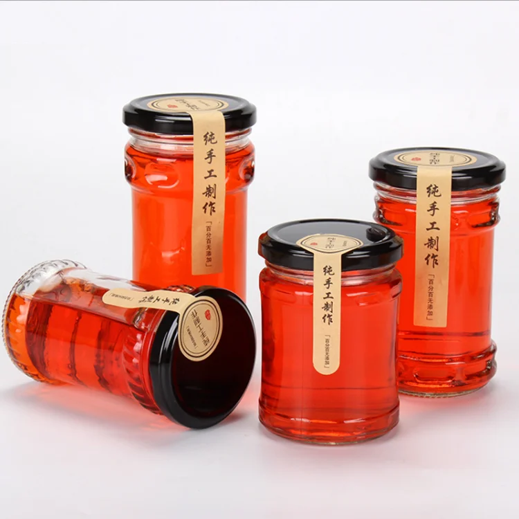 

200ml 220ml 240ml 280ml Small Round Glass Jam Jars Glass with Lid Storage Pickles Jar for Food, Transparent