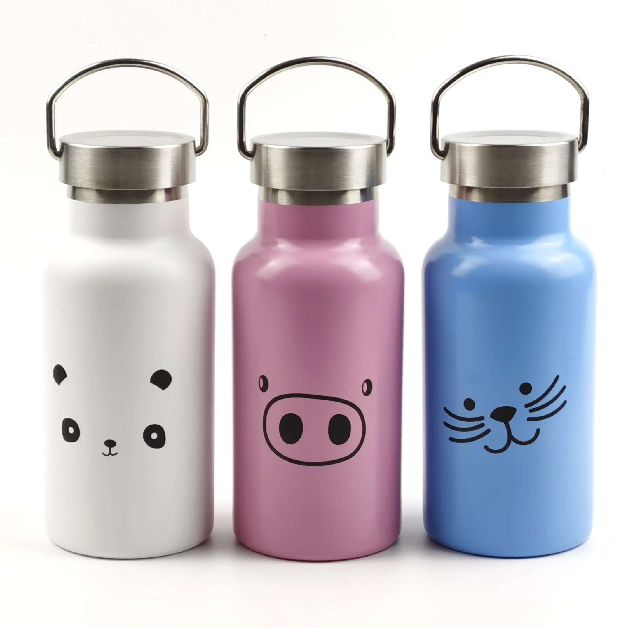

Wholesale double wall stainless steel vacuum insulated sublimation thermos kids flask drinking water bottle with straw, Customized color acceptable