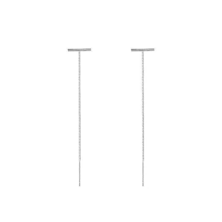 925 Sterling Silver One-Word Earrings Gold Plating Long Summer 2022 Trendy Cute for Wedding Niche Summer New Trendy Earrings