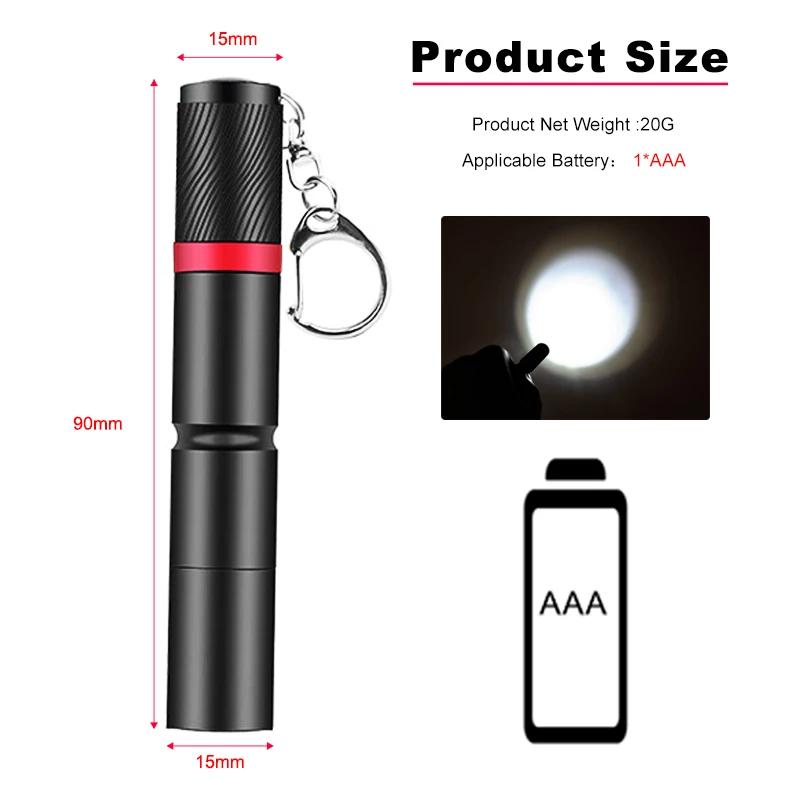 Mini Keychain Pen Light Doctors Nurses Penlight Medical Useful Led