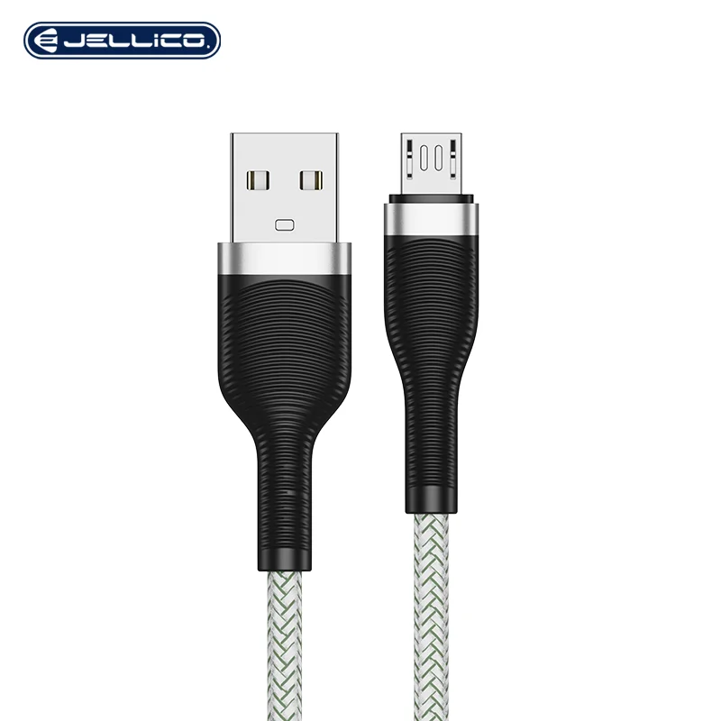 

2021 Hot Sale Nylon Braided USB Data Cable 3A Fast Charging Cables USB Cable For Micro Drop Shipping, Black/red