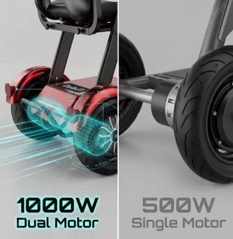 Family Double Motor Electric Scooter Senior Folding Removable Battery/Basket 48V 1000W Powerful Electric Tricycle Adults Girls