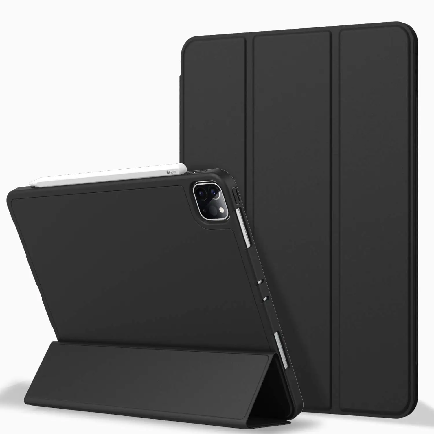 

Folio Leather Case With Soft TPU Back and Auto Sleep Wake with Pen Slot Holder Case Cover for iPad Pro 11 12.9 2020, Different colors holder case for ipad pro