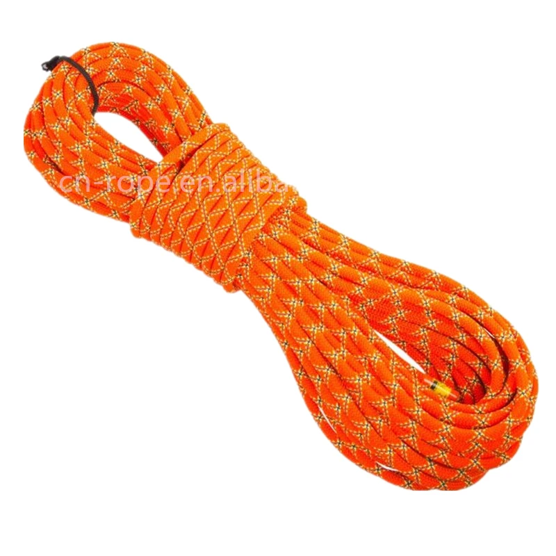 UV Resistance Static Climbing Safety Rope Customized 48 Strand Braided Climbing Cord