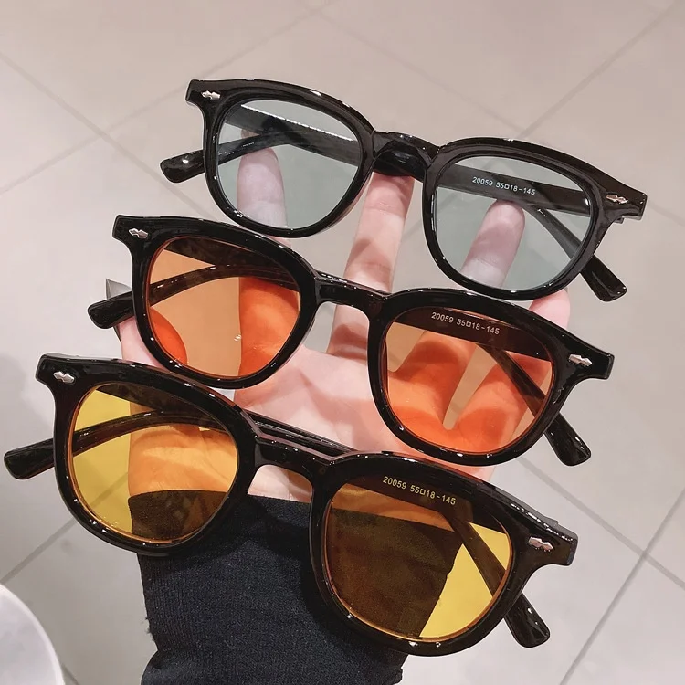 

Men Drive Outdoor Korean new style small square frame jelly summer retro fashion retro lady square eyeglass sunglasses, Tea leaves, tea leaves, purple, transparent green,