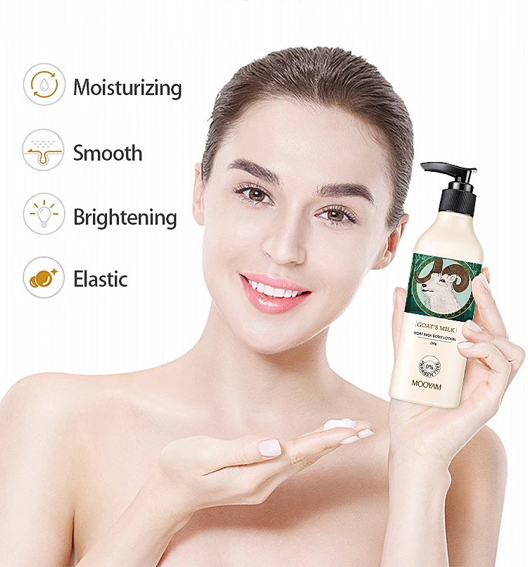 

Hot Sale Personal Care Hydrating Whitening Body Cream Improve Rough Dry Skin Nourishing Moisture Goat Milk Body Lotion, White