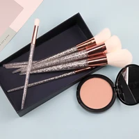 

Wholesale 7 pcs makeup brush set crystal Bling handle make up brushes Glitter private logo