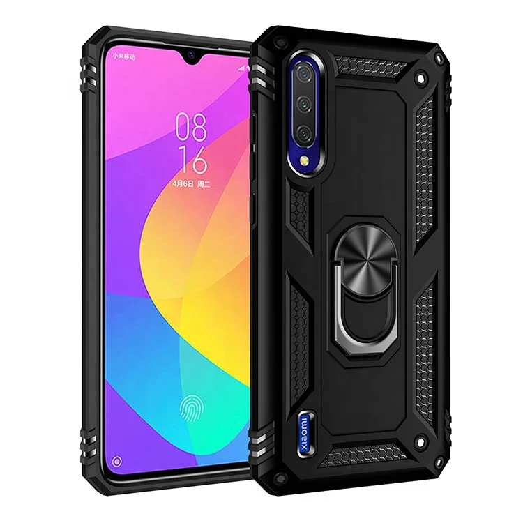 

360 Magnetic Ring Holder Kickstand Absorption Cell Phone Case for MI CC9, Multi-color, can be customized