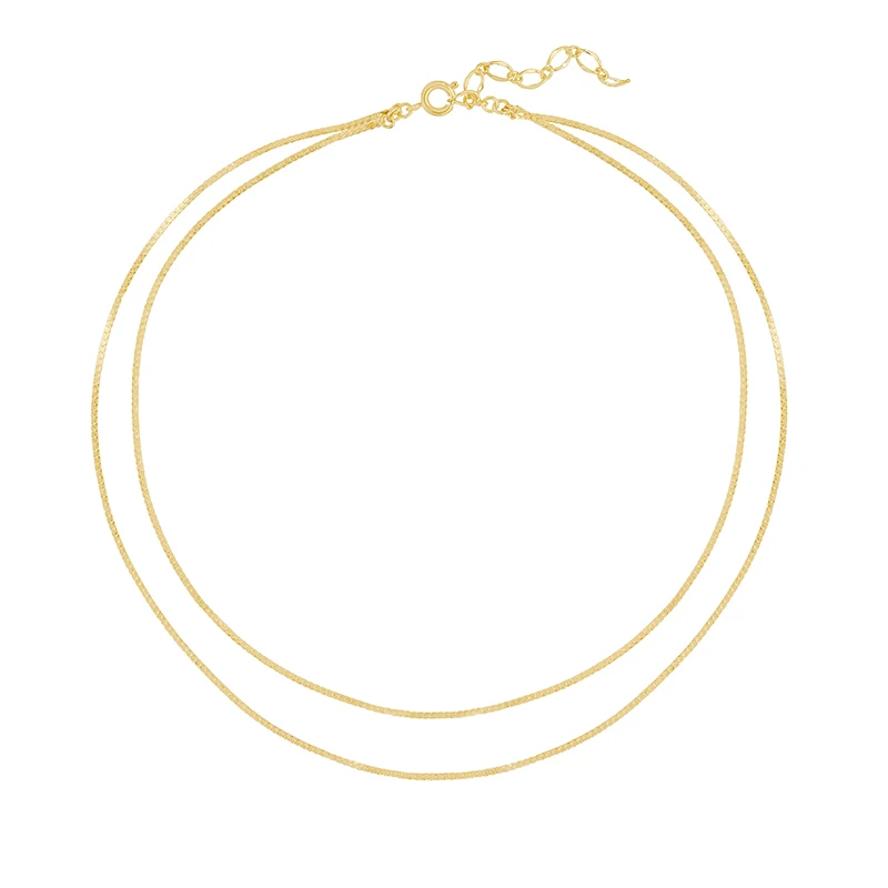 

ROXI double layered chains charm 925 silver gold chain necklace jewelry
