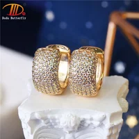 

2020 fashion 18k gold plated cubic zirconia hoop earrings for women Christmas gift