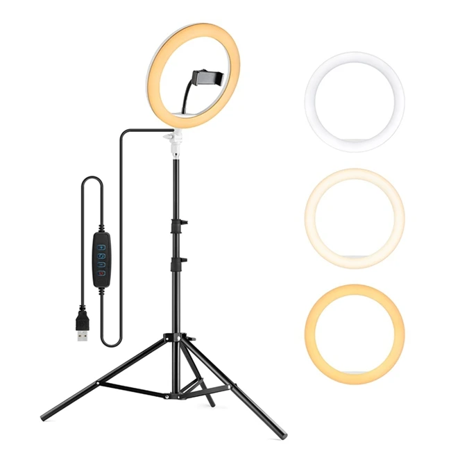 
Youtube Video Round Live Broadcast Clip Fill Light Led Light For Selfie With Tripod Led Film Light 