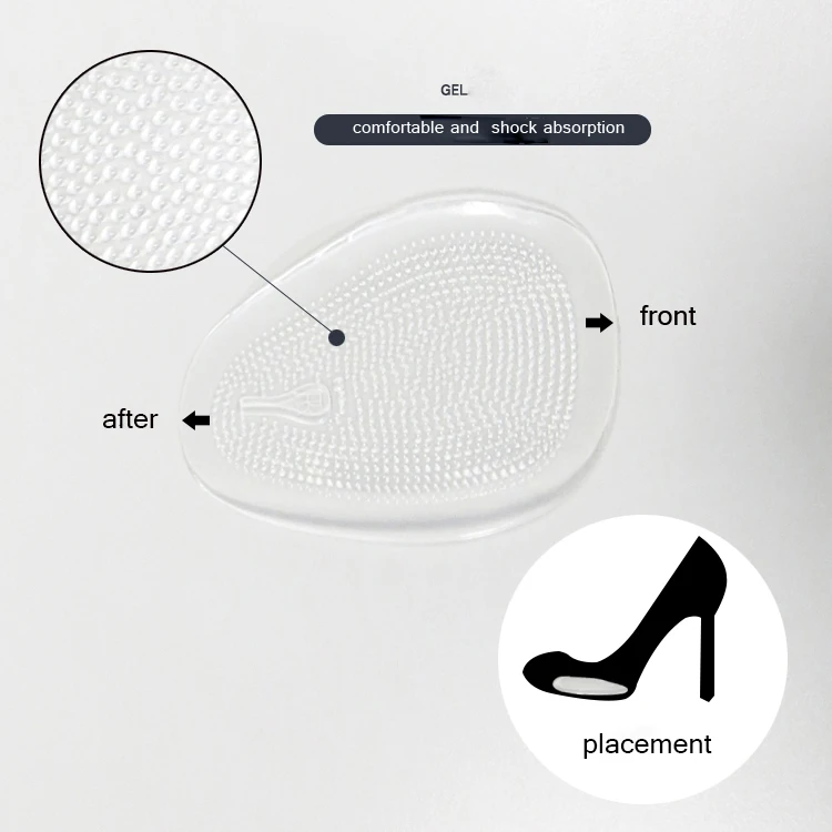 

New Product comfortable shock absorption gel forefoot pads heat mouldable shoe pads silicone shoe insoles