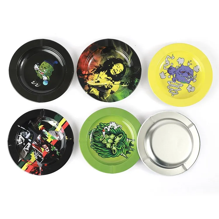 

2021 new high quality industrial custom logo portable funny metal ashtray, Customized color