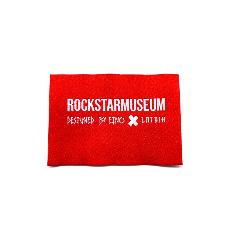 Factory Supply New Design End Fold Textiles Custom High Density 100% Polyester Garment Main Weaving Clothing Label