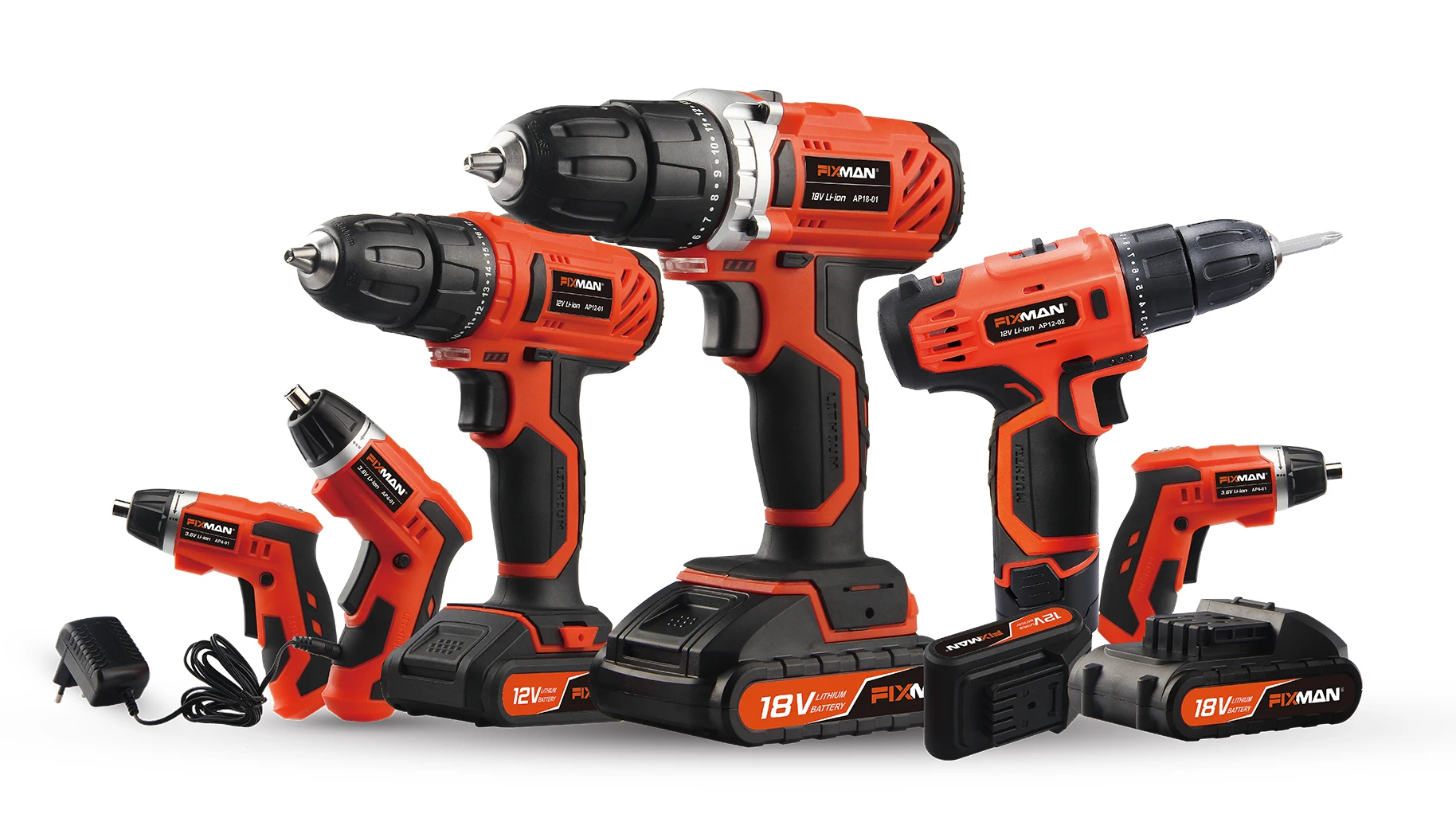 Fixman 4 Pcs 18v Power Impact Wrench Set Rechargeable Electric Wrench