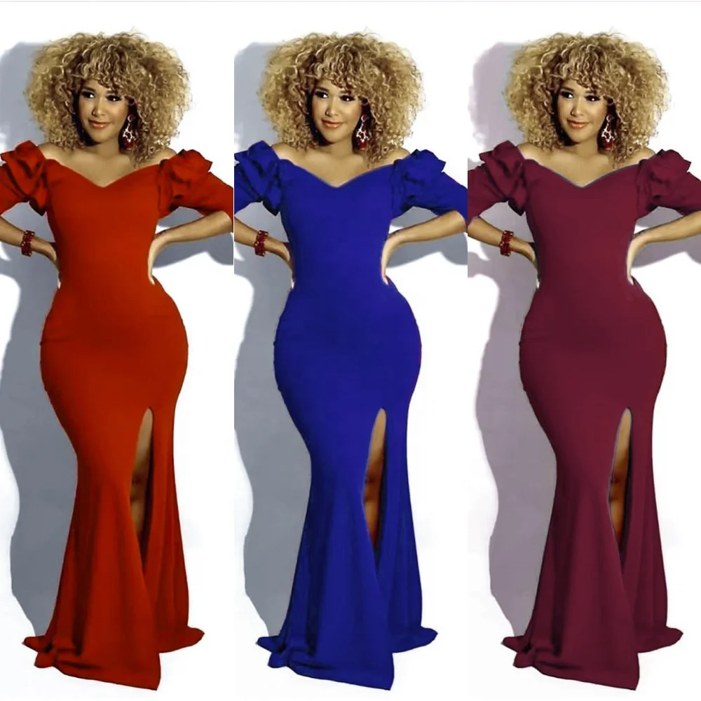 

wholesale African ladies long dresses Slim fit fishtail dresses