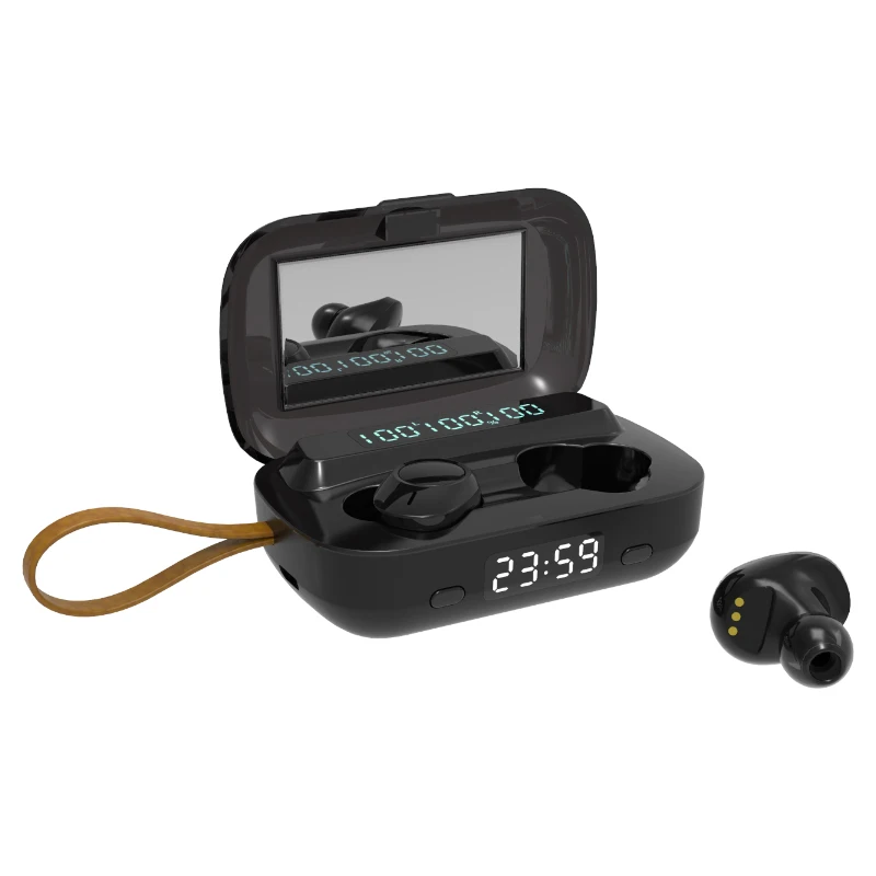 

Christmas Gift M13 BT5.0 2000Mah Power Bank Wireless Mini Earbuds LED Flashlight Clock Mirror Function Earphone