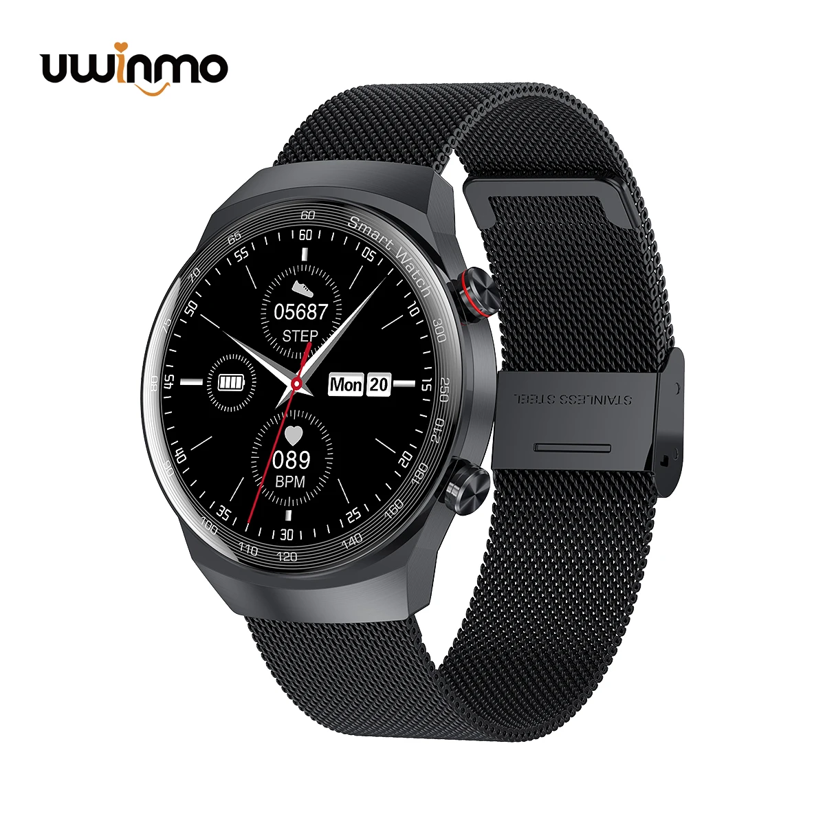 

2021 AK26 IP67 Waterproof Heart Rate Blood Pressure Sleep Monitoring BT Call Music Sports Mode Round Smart Watch