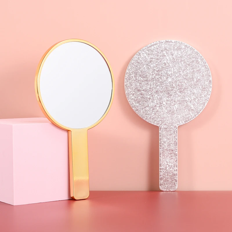 

Reliable factory direct supply bling round pocket handle mirror, White/black/pink/red/customized