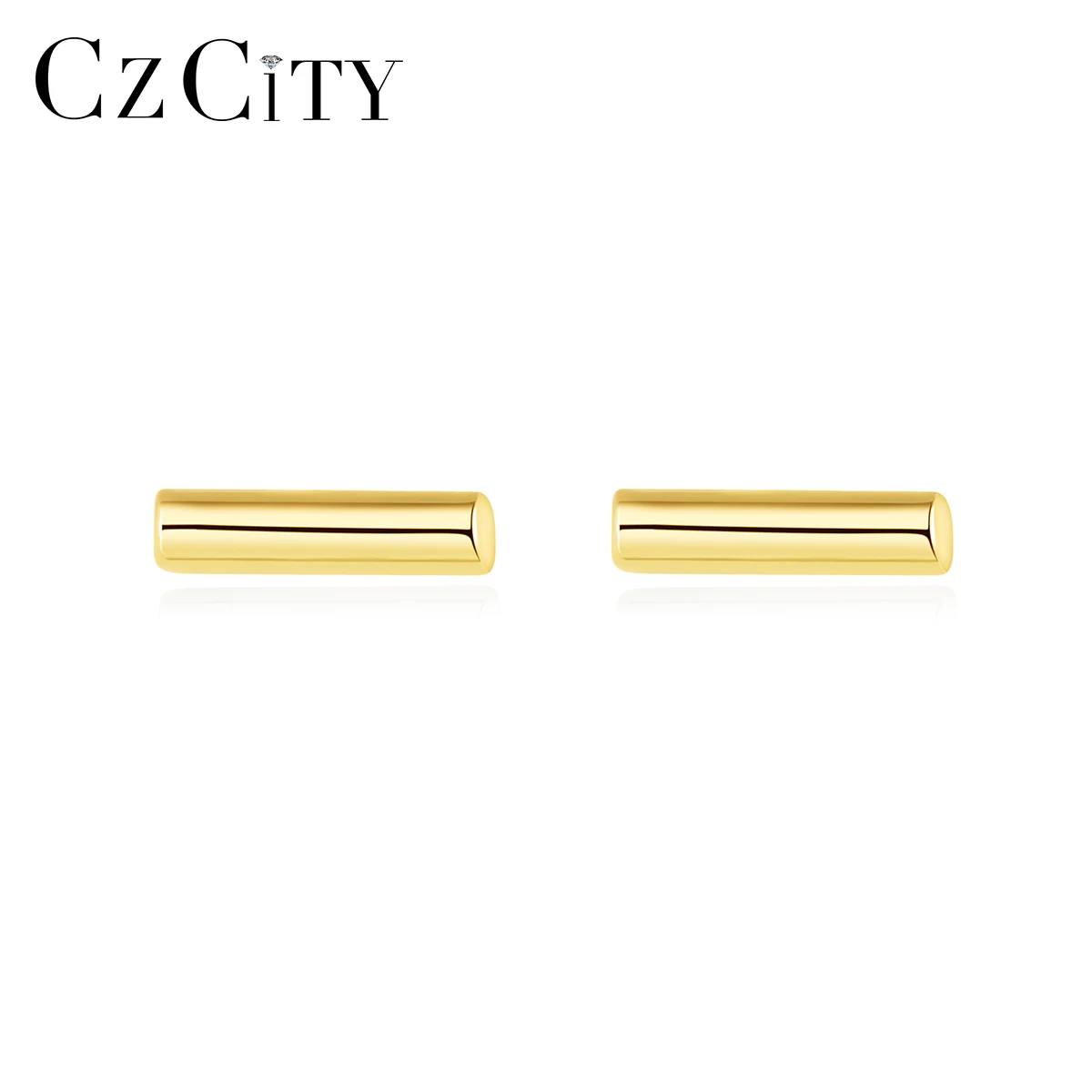 

CZCITY Elegant 925 Gold Plated Stud Bar Earrings for Women Minimalist Style Women Jewelry Wholesale