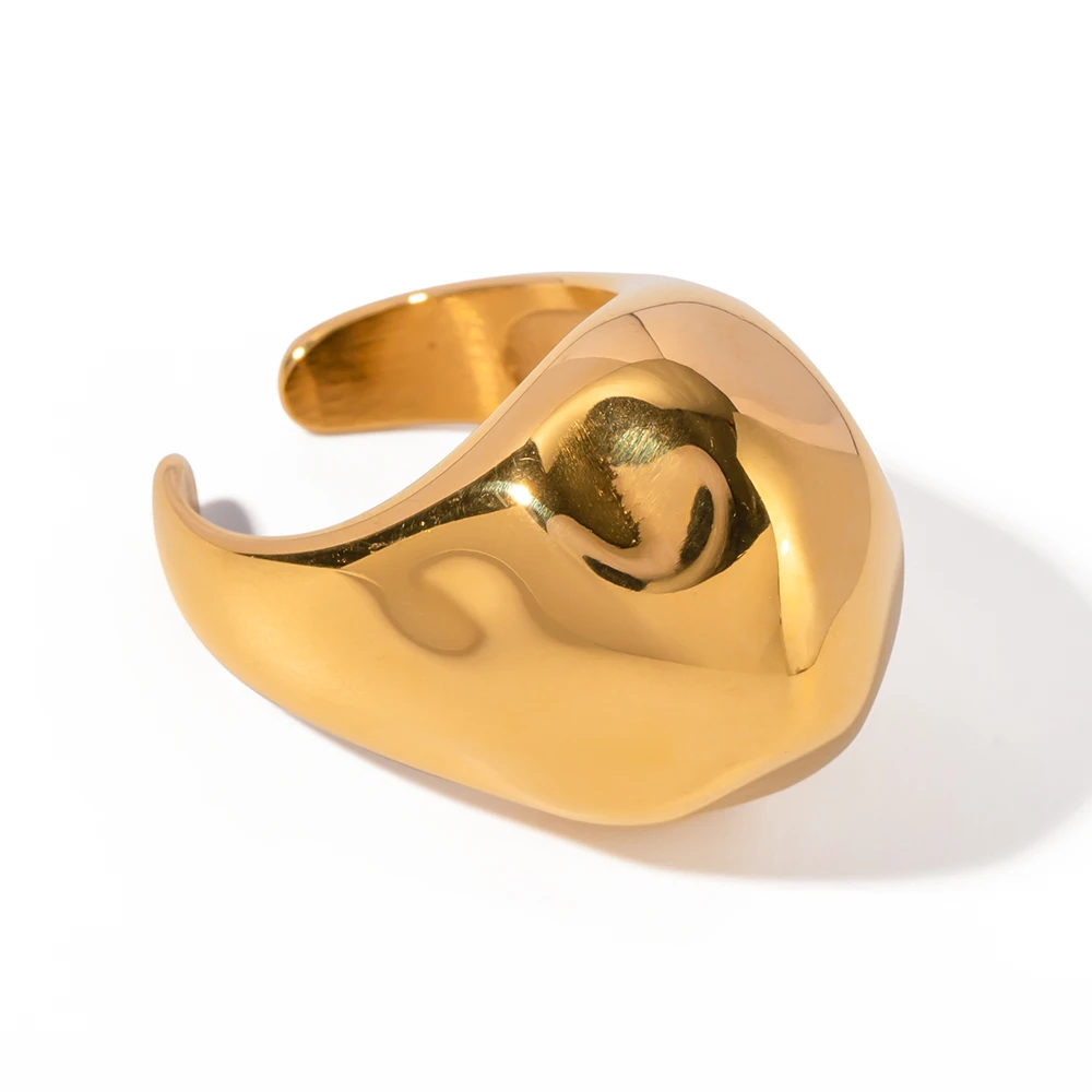 

J&D 18K Gold Stainless Steel Anti-Tarnish Gold Ring Fashion Jewelry for Women Girls