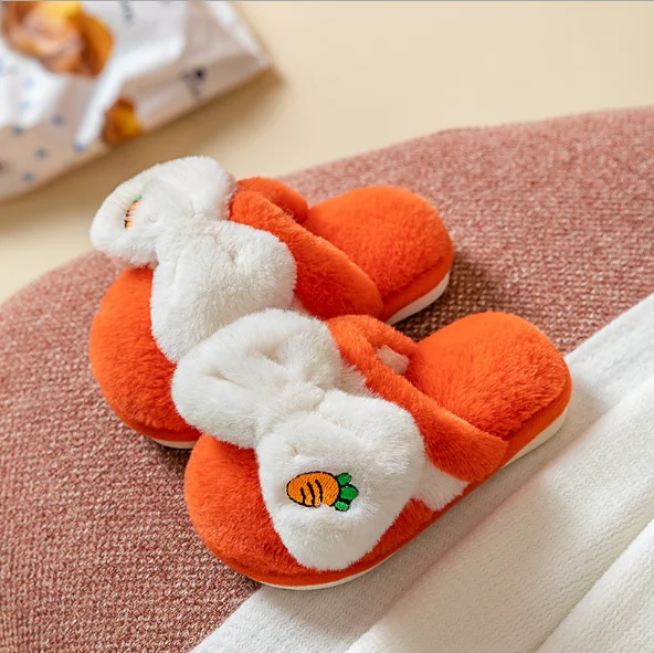 

kids fur shoes 2020 autumn and winter new girls fashion cotton-padded princess shoes bow-knot toddler baby shoes, Pink, yellow, orange, blue, brown-yellow, red