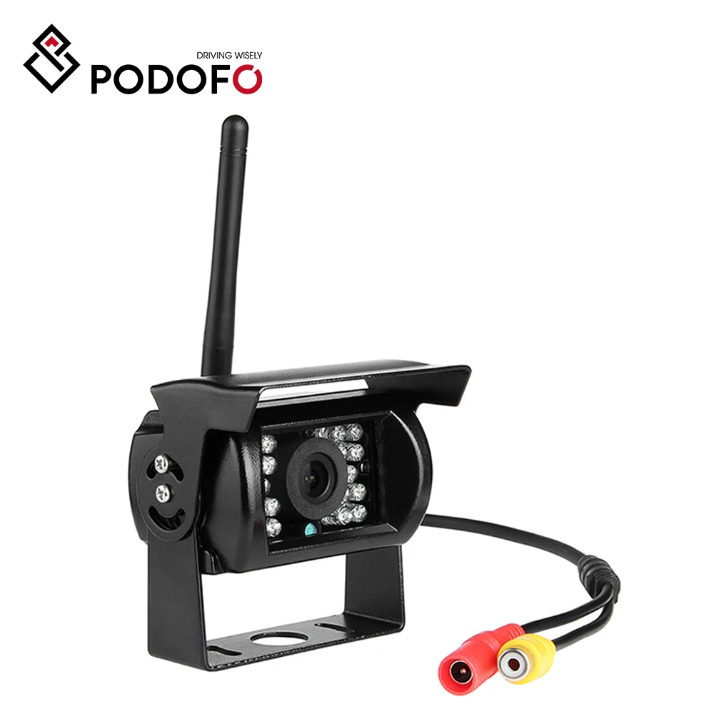 

Podofo Wireless Rear View Backup Camera For RV Truck Bus CH2370 Wireless Parking Astern Camera with 18IR Night Vision IP68