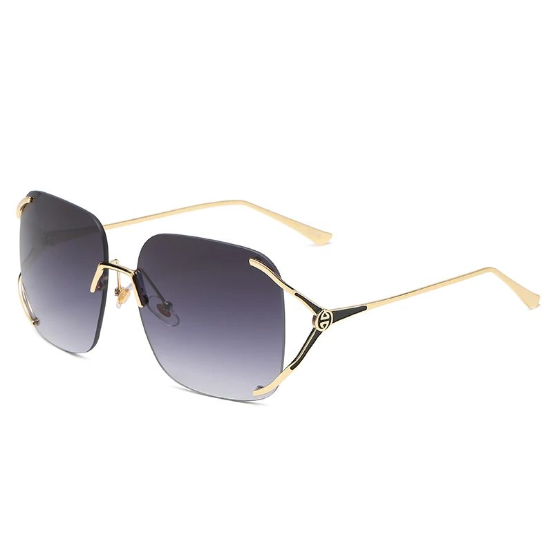 

Newest 2021 Fashion Retro Gold Plating Rimless Frame Male Sunglasses For Men
