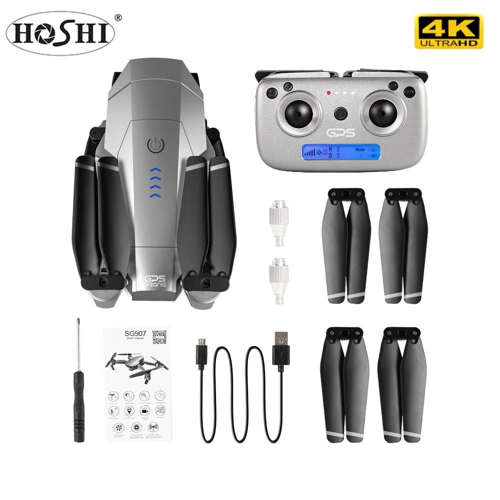 

HOSHI SG907 Quadcopter GPS Drone with 4K HD Dual Camera Wide Angle Anti-shake WIFI FPV RC Foldable Drones Professional GPS