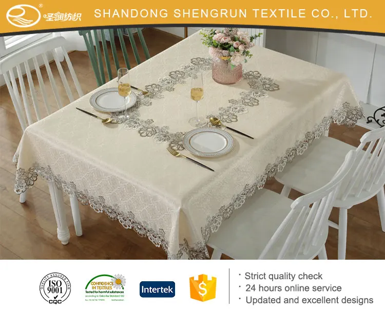 New design embroidery table cloth for home party and wedding