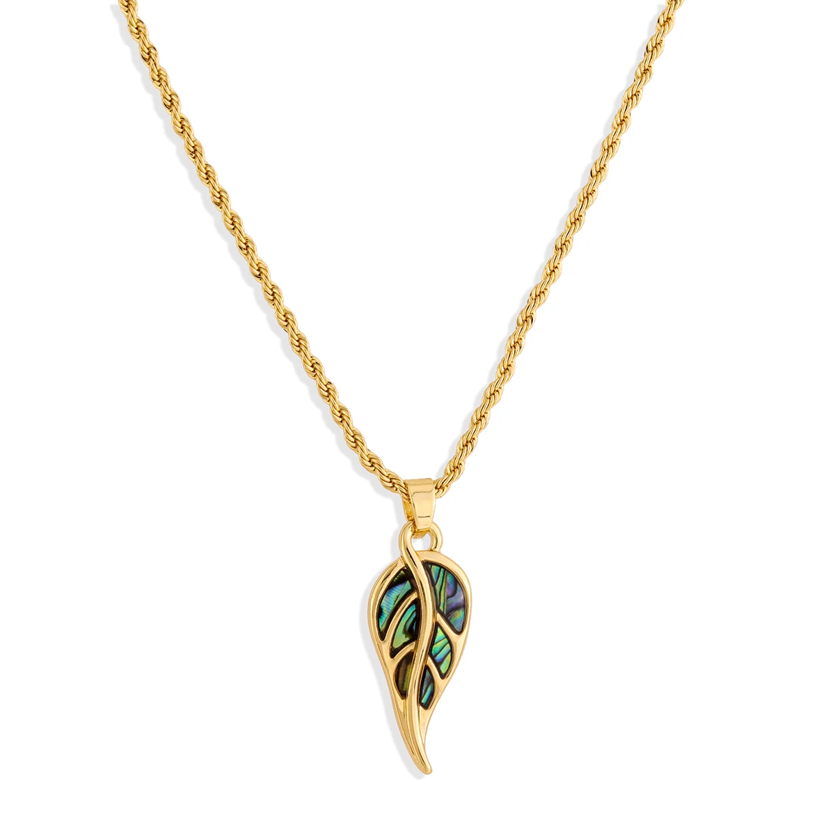 

hawaiian jewelry maile leaf shell rope chain pendant necklace