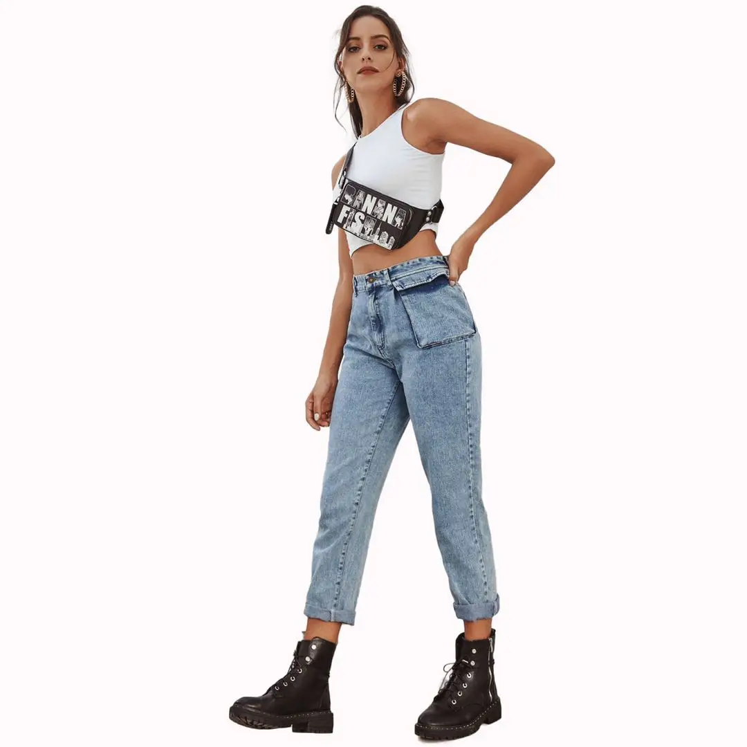 

Women Multi-size Selection 2020 Fashionable Lady Blue Jeans For Ladies