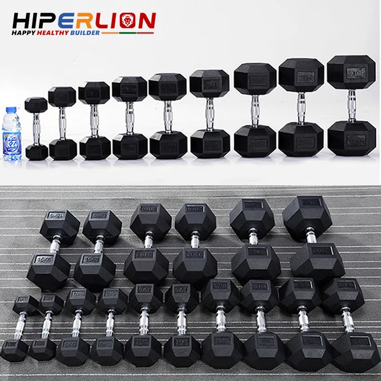 

Hexagonal Manufacturer Coated Full Black Home Gym Weight 25 lbs Pounds Dumbbel Set Rubber Hex Dumbbell With Rack