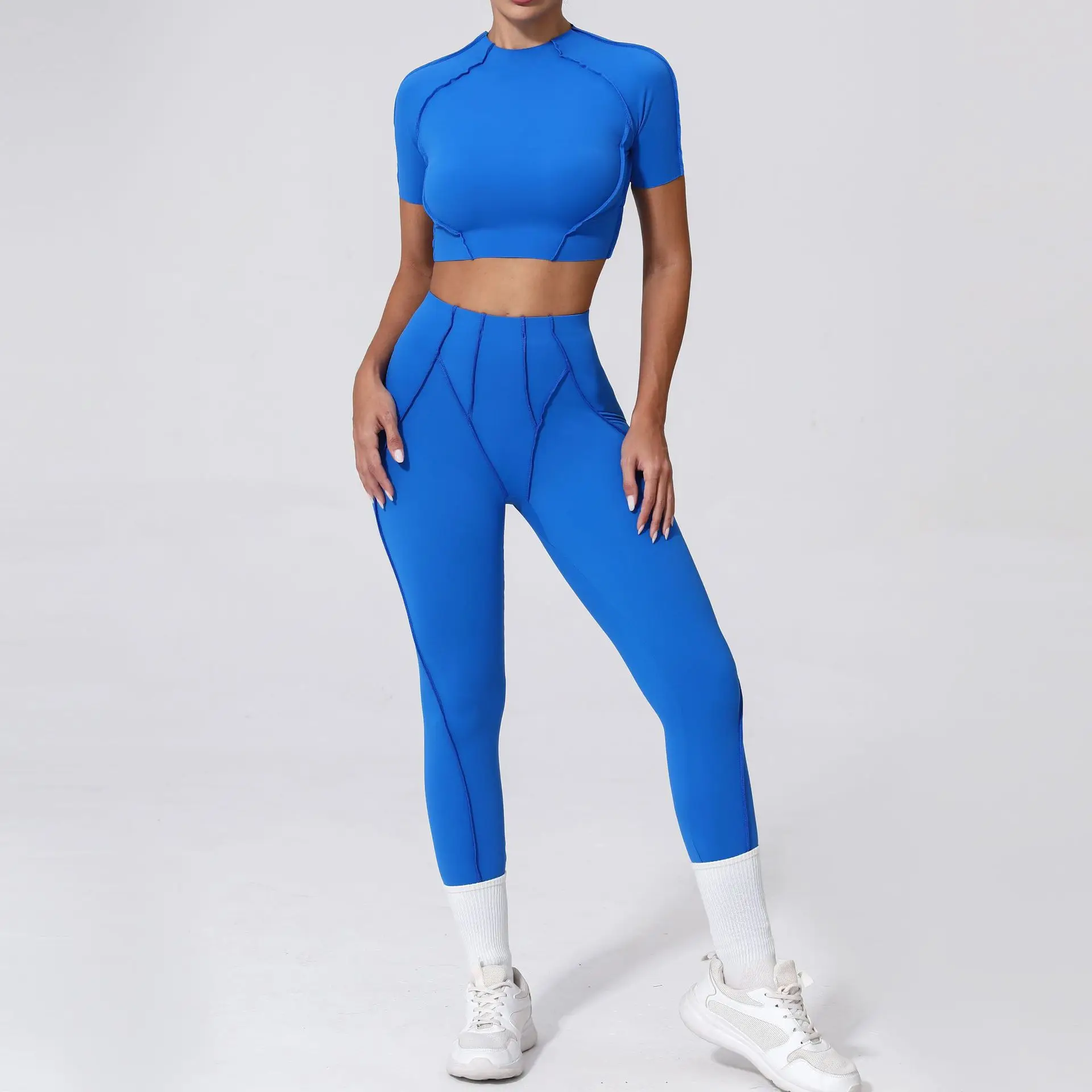 Quick Dry High Waist Leggings Top Yoga Wear Set