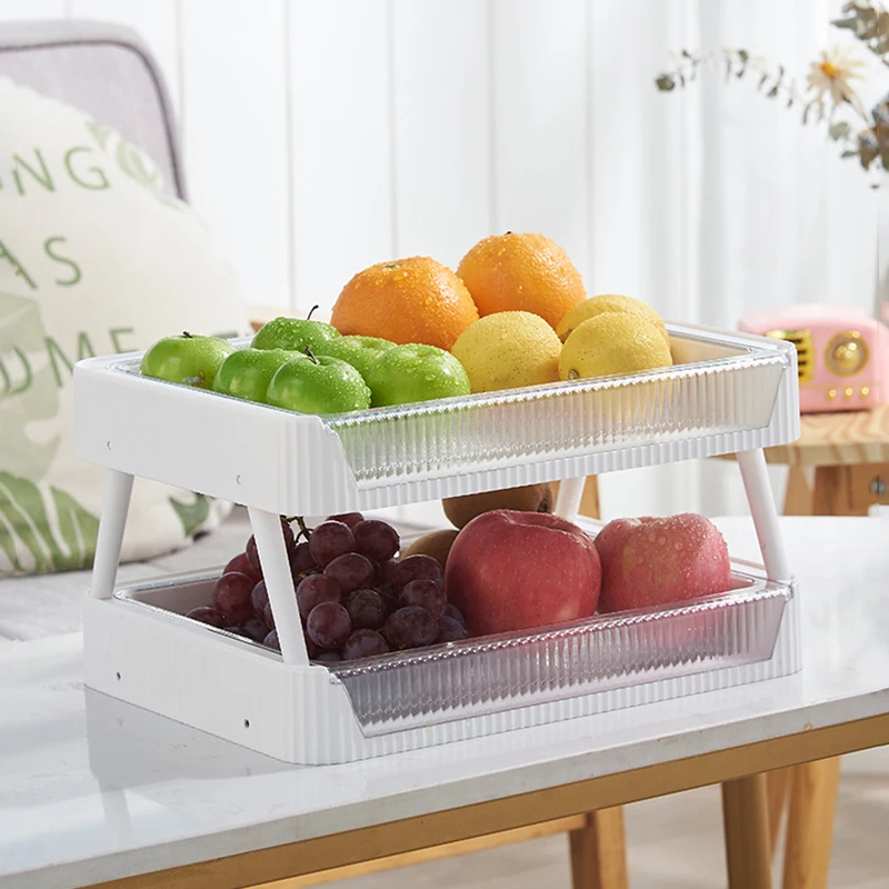 

Creative folding white hot pot side dish kitchen rack side dish basket multi-layer classification kitchen storage side dish rack