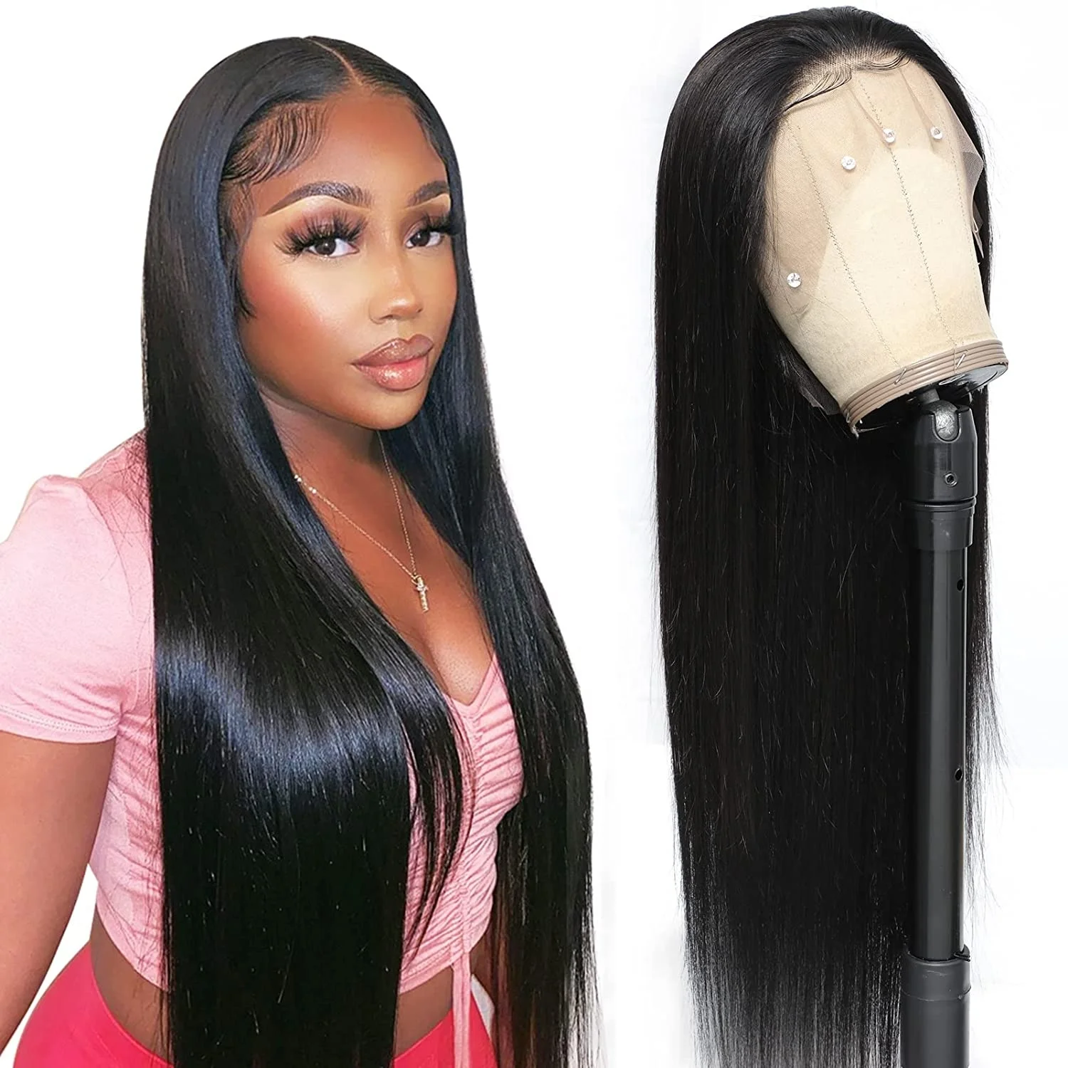 

Latest Raw Indian Virgin Cuticle Aligned Hair Lace Front Wigs 150% Density 30 Inch Straight Human Hair 13x4 Hd Lace Front Wig