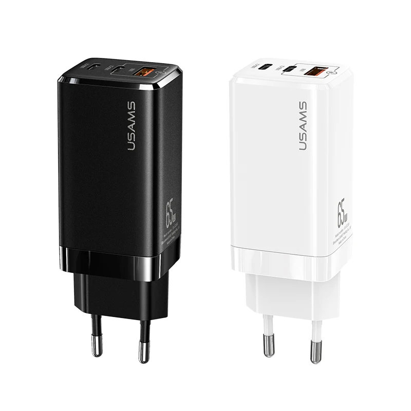 

USAMS CC110 GaN Super-Fast 65W Charger Mini Dual USB PD Charger EU Fast Charging Head For Mobile Phone/Laptop/Tablet/Others