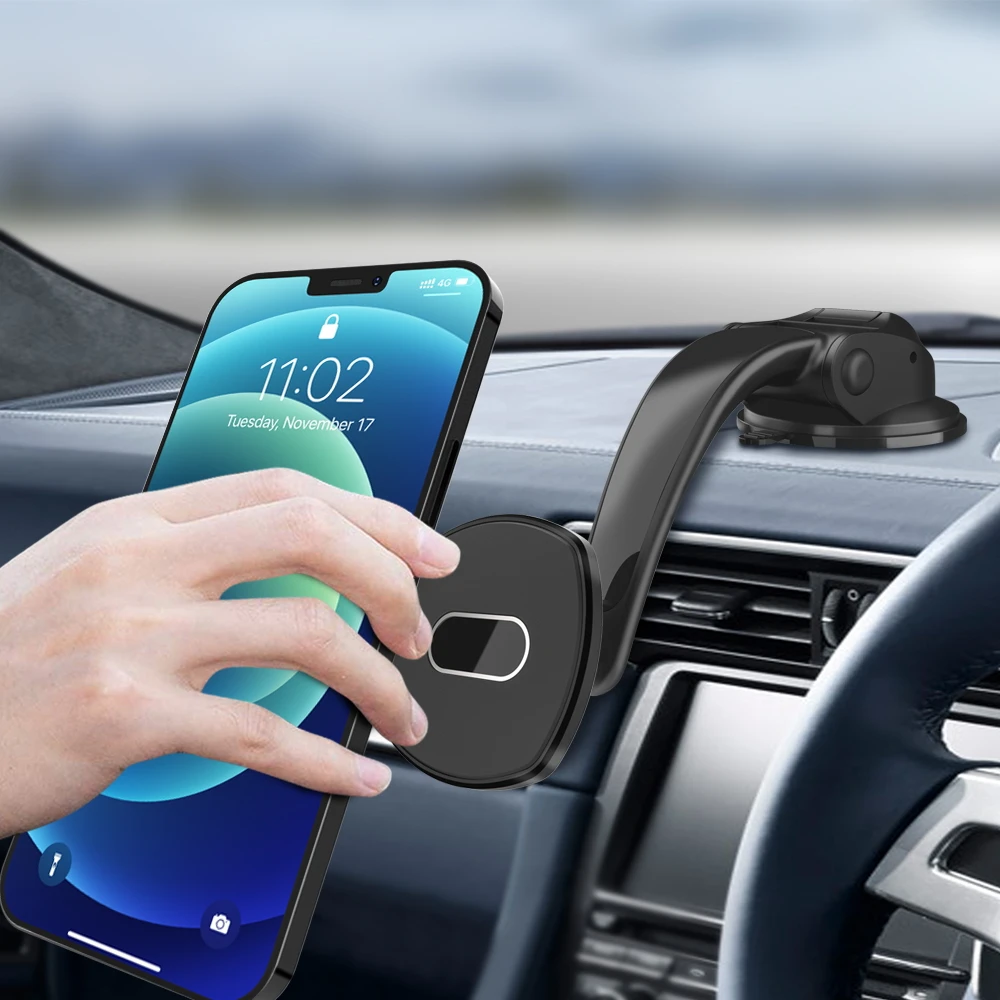 

New arrive Dashboard Super Strong Sticky Suction Cup phone mount Adjustable and Anti-shake Gooseneck Magnetic car phone holder