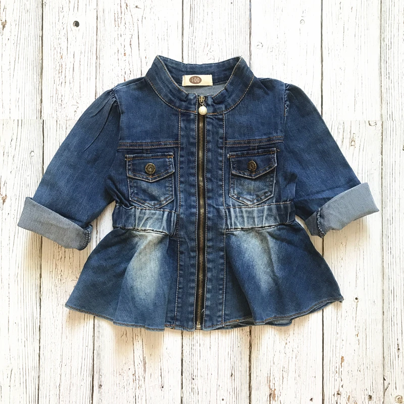 

Baby Girls Jackets Toddler Outerwear For Girl 2-7 Yrs Denim Coat