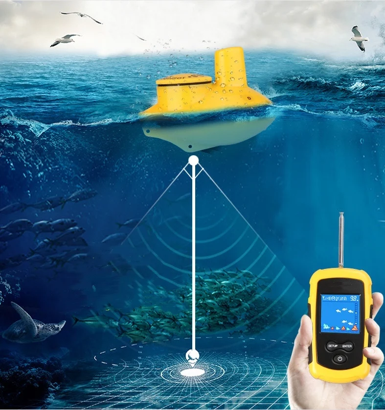 

300m Deeper Pro Portable Underwater Marine Gps Fish Finder With Water Depth And Temperature Function For Ice Fishing Sea
