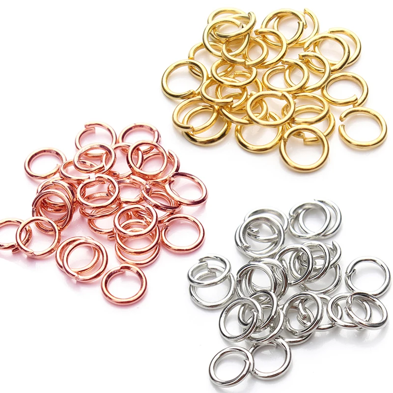 

200pcs/bag Stainless Steel Open Jump Rings Gold Silver Split Rings Connectors For Diy Jewelry Finding Making Accessories