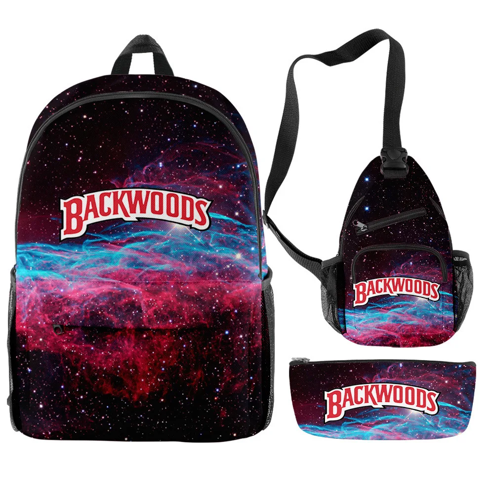 

Custom 3D Printed Laptop Book School Bags Set Black Cookie Backwoods Backpack Shoulder Bag