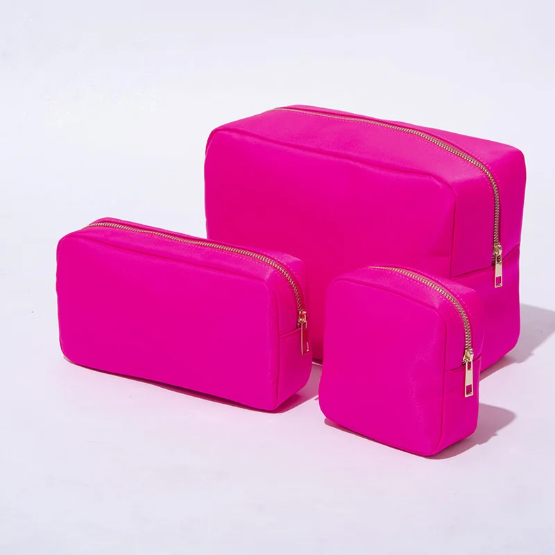 

Special Hot Selling Eco Friendly Packaging Bright Color Neon Pink Nylon Toiletry Bag Waterproof Makeup Bag Makeup Bag Cosmetic, Baby pink,dark pink,peach pick,navy blue,lilac, etc.