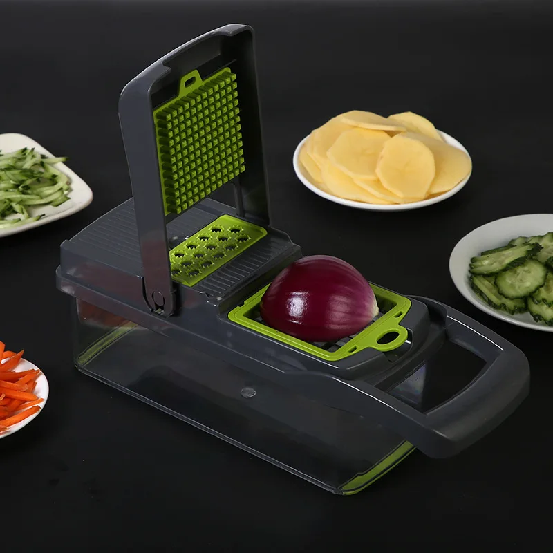 

Wholesale Multi-functional Amazons Manual 7 in 1 Kitchen Gadgets Accessories Potato Grater Salad Vegetable Cutter Slicer Set