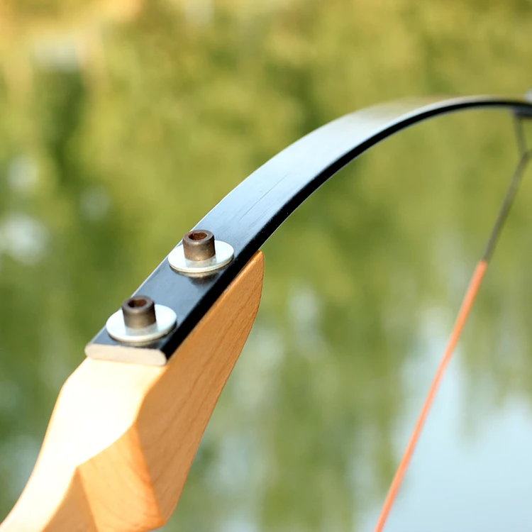 Archery 54'' Fiberglass Recurve Bow Takedown Straight Wooden Archery